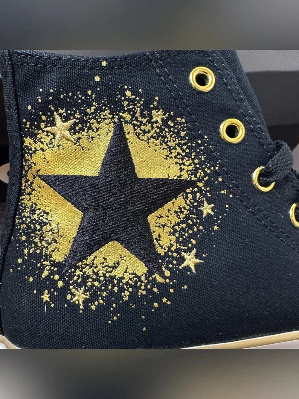 Converse Chuck Taylor All Star Gold Metallic CTAS High Top Sneakers, Size 5, New